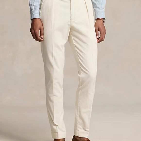 NWT $398 Polo Ralph Lauren Men’s Pleated Corduroy Suit Trouser Size 34x30 Beige
